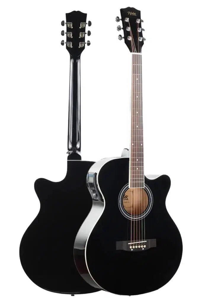 Midex XC-300XBK-EQ Profesyonel Siyah Elektro Akustik Gitar 4/4 Yetişkin Üst Segment (Çanta Capo Askı Jak Kablo Pena)