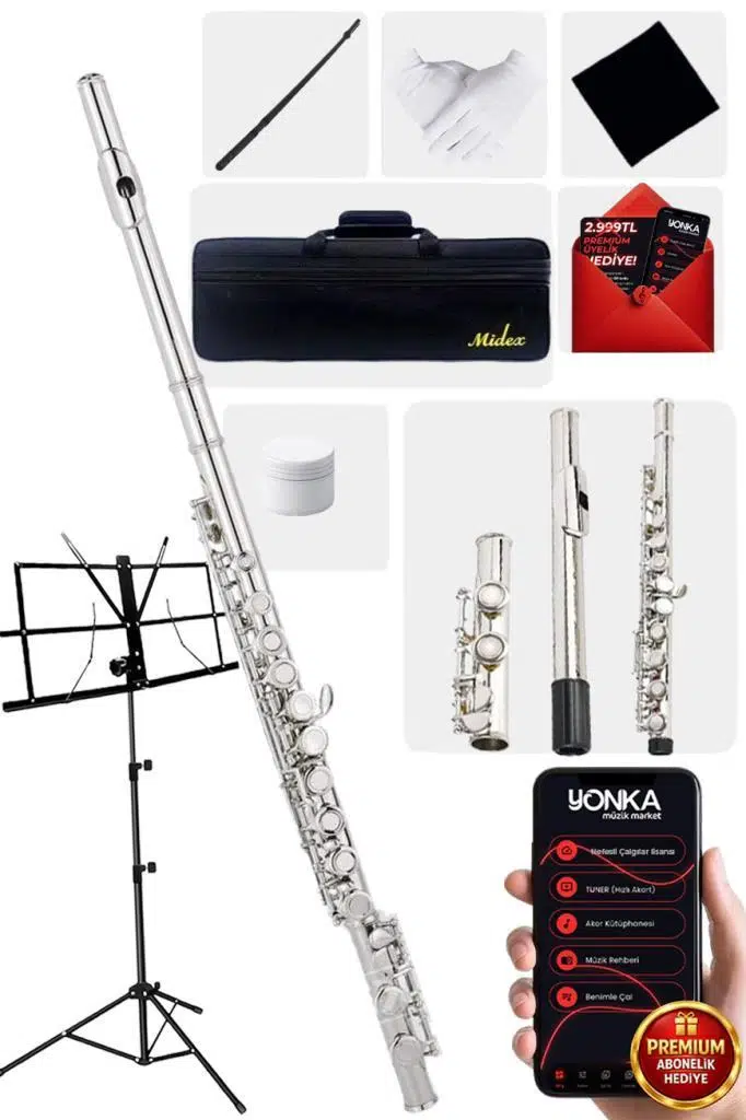 Midex YFL-16N Profesyonel Yan Flüt (Nota Sehpası Hediye)
