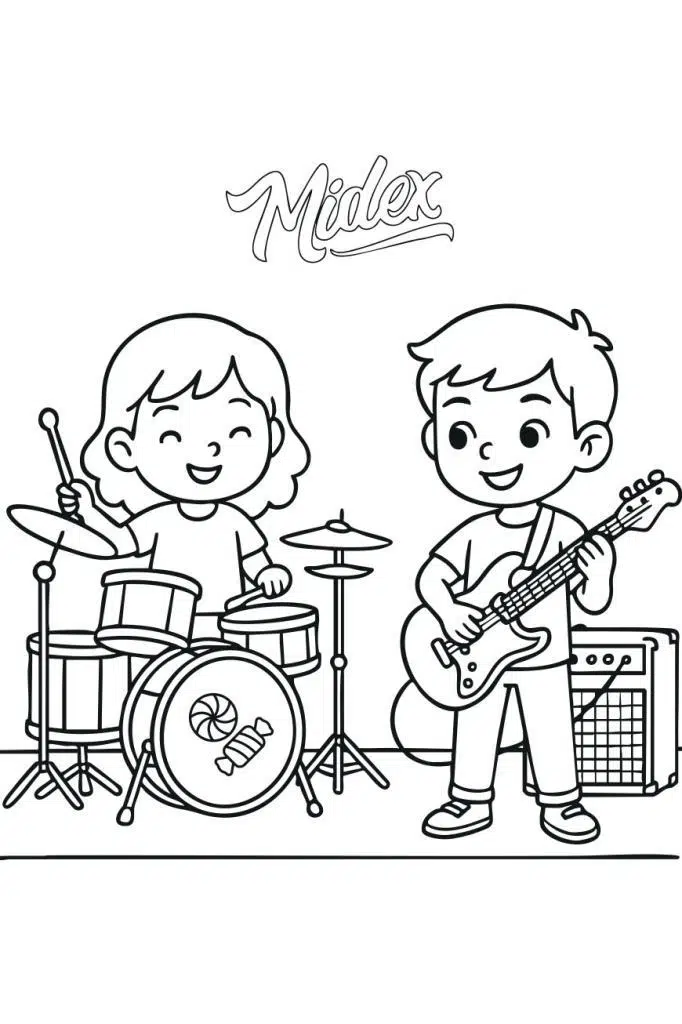 Minik Müzisyenler İçin Müzik Temalı Eğitici Boyama Kitabı