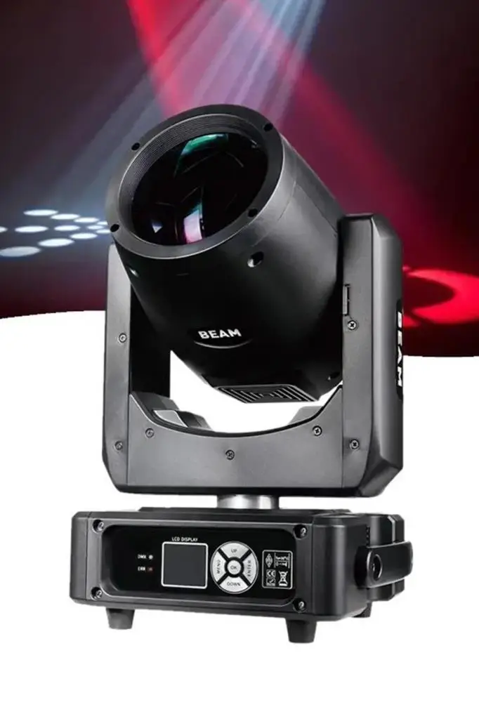 Quenlite Beam-280 9R Osram Ampül ile 280W Beam Spot Sahne Işık Cam Gobo Türk Bayrağı Efektli