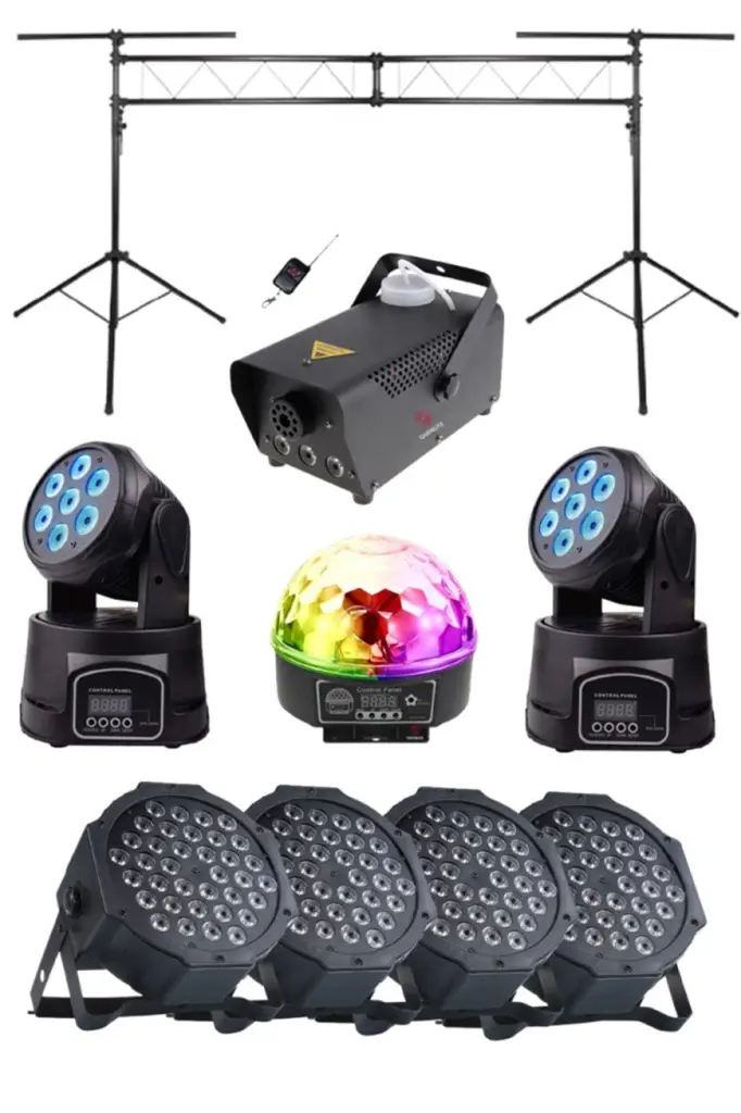 Quenlite Free Paket-6 Sahne Işık Sistemi Seti ( Top Küre Led Par Moving Head Robot Sis Makinesi)