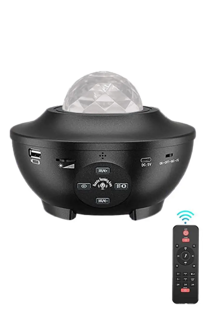 Quenlite OC-12 Bluetooth`lu LED Gökyüzü Işıkları Bulutsu Okyanus Dalgası Projektörü Eğlence Disko Parti