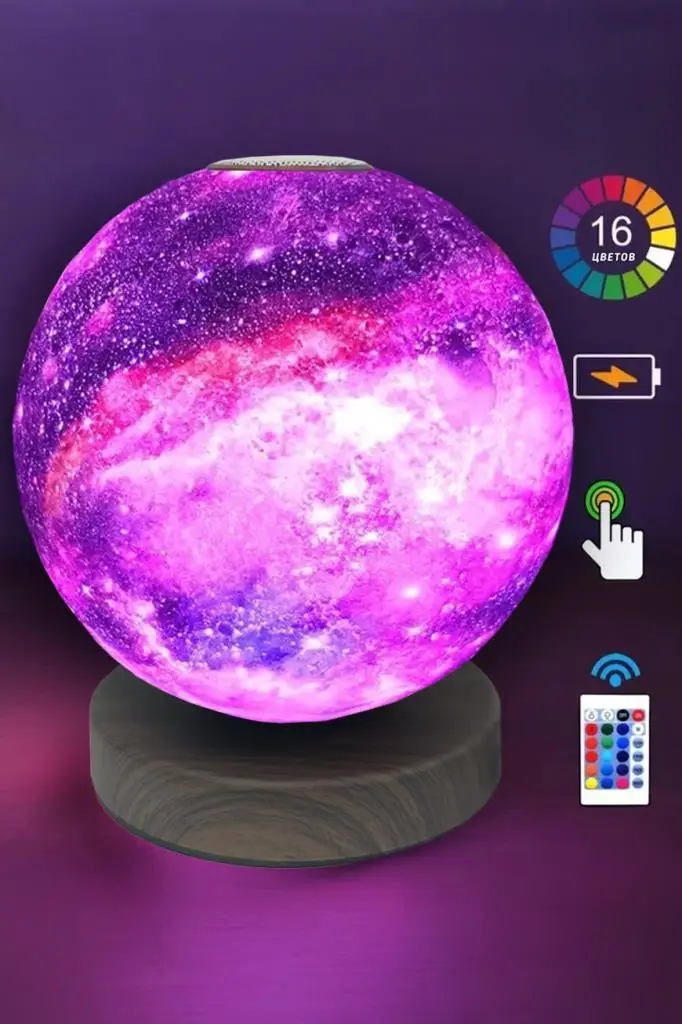 Quenlite QC-426 Led AY Gece Lambası Işık 3D Galaksi Dolunay Görünüm 15 cm Çap