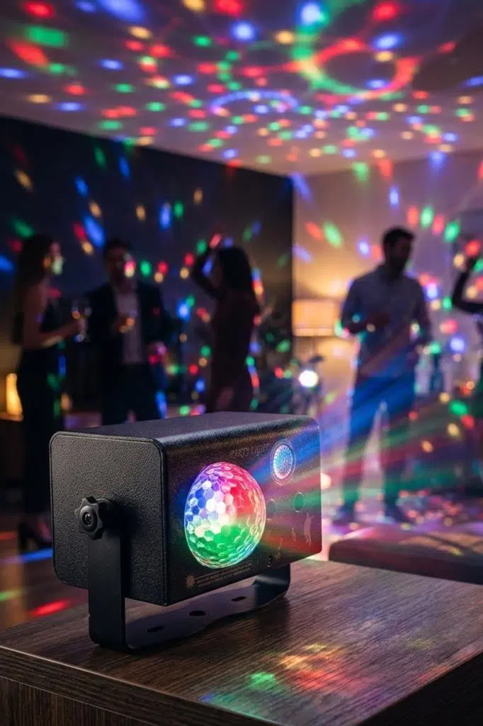Quenlite QD-115 RGB Led Lazer Disko Topu Sahne Işık Projektörü 3'ü 1 Arada