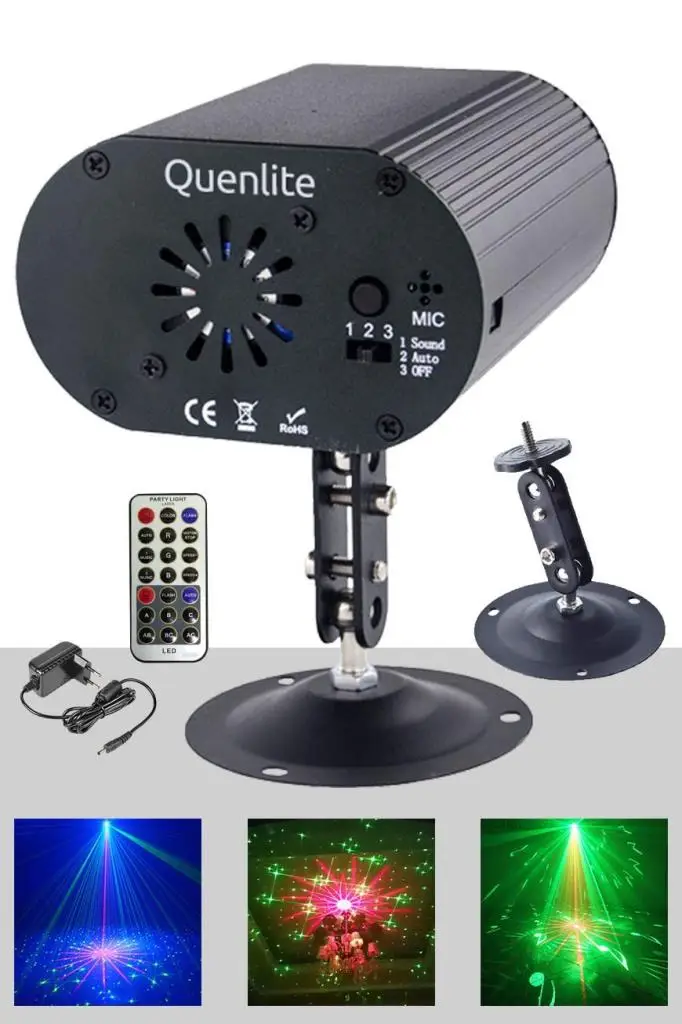 Quenlite QD-50 RGB Sahne Disko Led ve Lazer Işık Bir Arada 12 Çeşit Desen