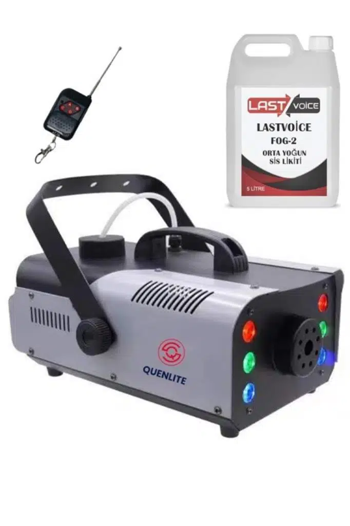 Quenlite QL-1200RGB-LK LED Işıklı Sis Makinası 1200 Watt Uzaktan Kumandalı (5 Litre Likit ile Birlikte)