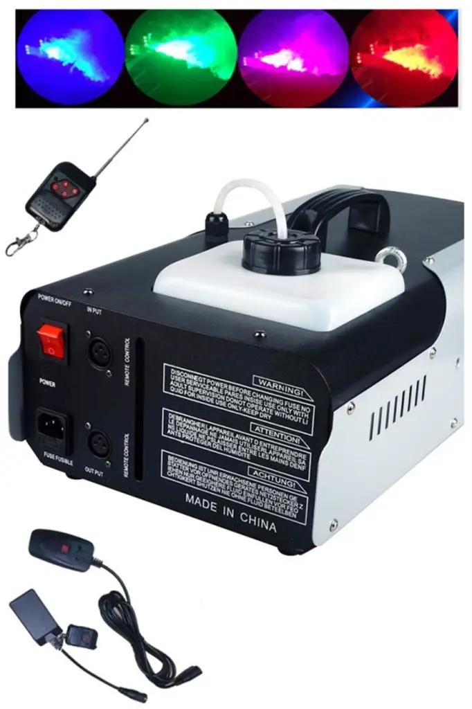 Quenlite QL-2000RGB Sis Makinası LED Işıklı 2000 Watt Uzaktan Kumandalı