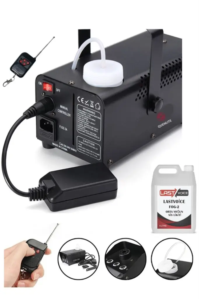 Quenlite QL-700RGB-LK Sis Makinası 700 Watt LED Işıklı ve Kumandalı (5 Litre Likitli)