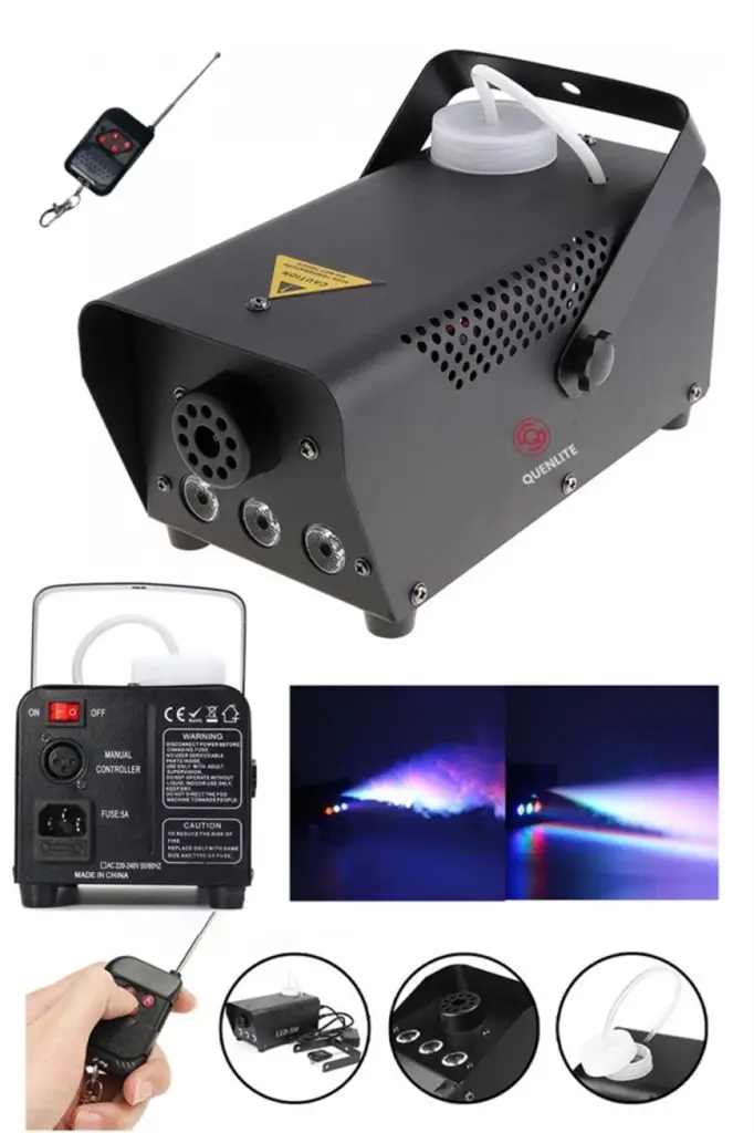 Quenlite QL-700RGB-LK Sis Makinası 700 Watt LED Işıklı ve Kumandalı (5 Litre Likitli)