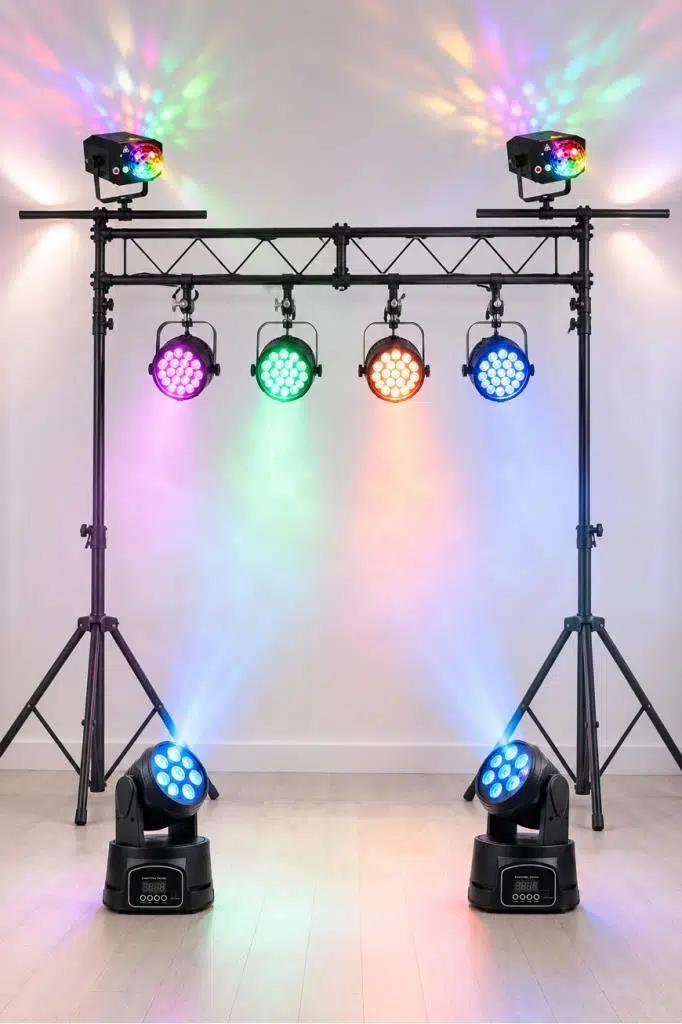 Quenlite Sahne Işık Sistemi Start Paket-3 (Stand Lazer Led Par Robot)