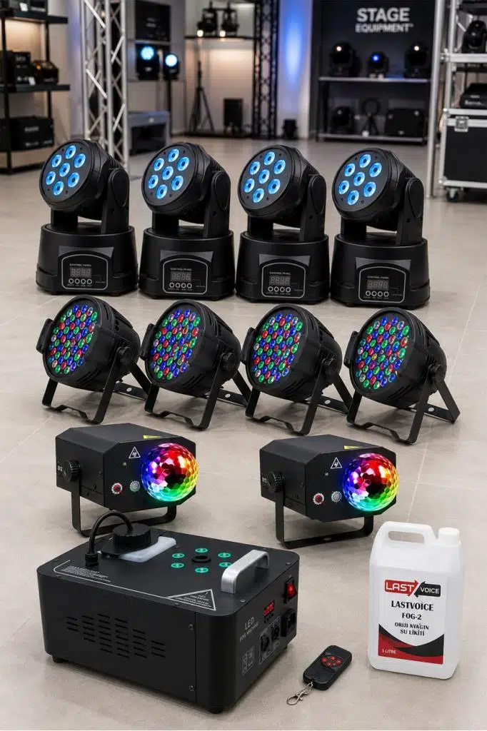 Quenlite Sahne Işık Sistemi Start Paket-6 (Lazer Led Par Robot Sis Makinesi)