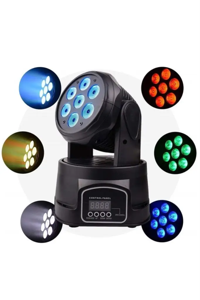 Quenlite Wash-107 DMX Moving Head Robot Sahne Işık Sistemi 7x10W RGBW