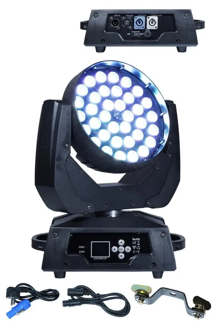 Quenlite ZL-1036 Zoom Wash 36x10W Moving Head Boyama Sahne Işık 16 Kanal DMX Kontrol