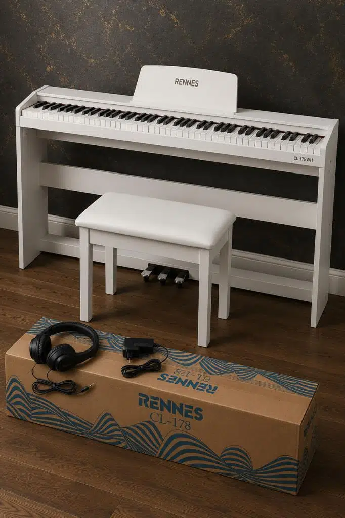 Rennes CL-178WH Tuş Hassasiyetli 88 Tuş Dijital Piyano Beyaz