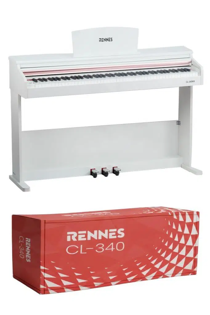 Rennes CL-340WH Tuş Hassasiyetli 88 Tuş Dijital Piyano Profesyonel Beyaz