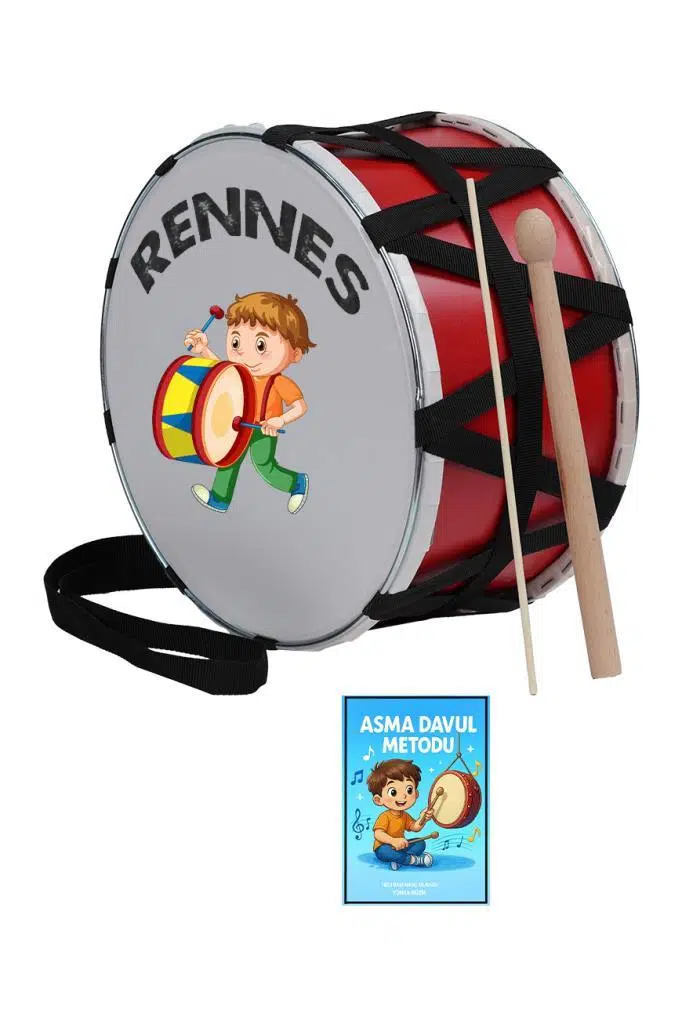 Rennes DVL-30RD Örf Aletleri Özel Tasarım Çocuk Davulu 30 cm