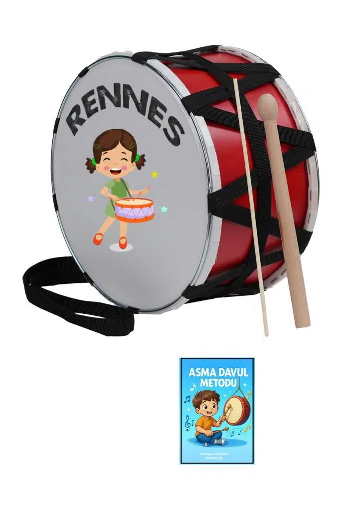 Rennes DVL-32RD Örf Aletleri Özel Tasarım Çocuk Davulu 30 cm