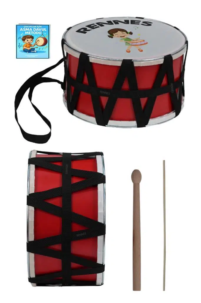 Rennes DVL-32RD Örf Aletleri Özel Tasarım Çocuk Davulu 30 cm