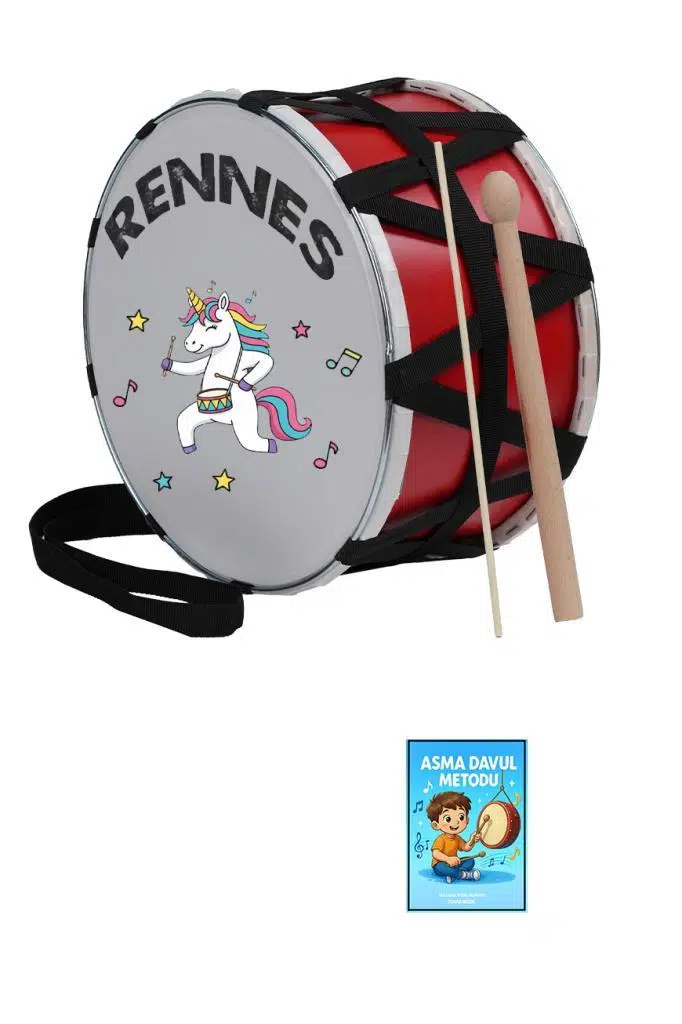 Rennes DVL-33RD Örf Aletleri Özel Tasarım Çocuk Davulu 30 cm