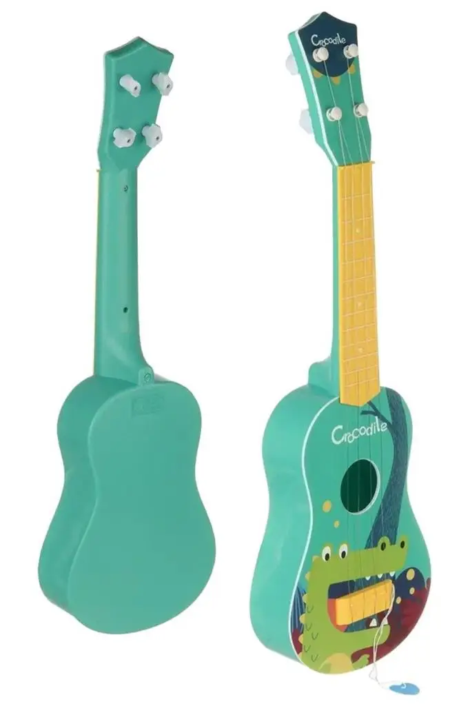 Rennes RKU-06GR Plastik Yeşil Timsah Desenli Çocuk Oyuncak Ukulele