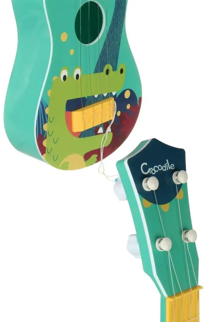 Rennes RKU-06GR Plastik Yeşil Timsah Desenli Çocuk Oyuncak Ukulele