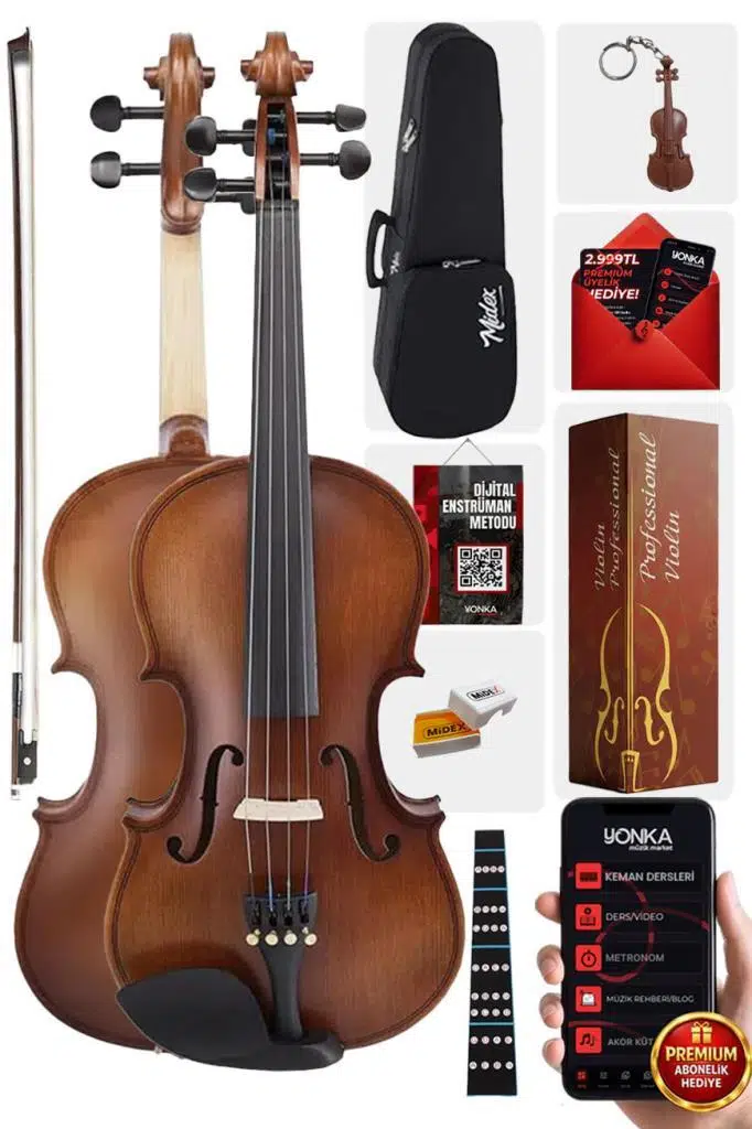 Rennes RV-402 Çocuk Kemanı Seti Kaliteli 1/2 Boy (8-10 Yaş Arası)