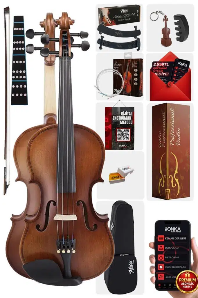 Rennes RV-403 Çocuk Kemanı Seti Kaliteli 3/4 Boy (10-13 Yaş Arası)