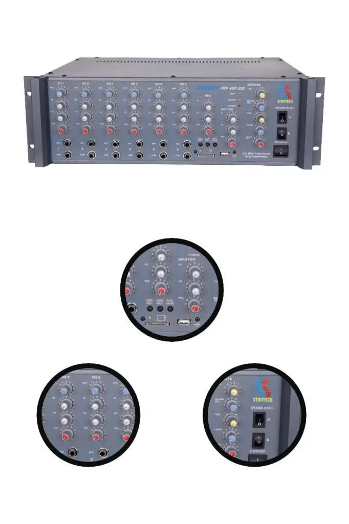 Startech Cooper Rev-400T USB 400 Watt Hat Trafolu Reverbli Cami Anfisi ve Çok Amaçlı Power Mixer