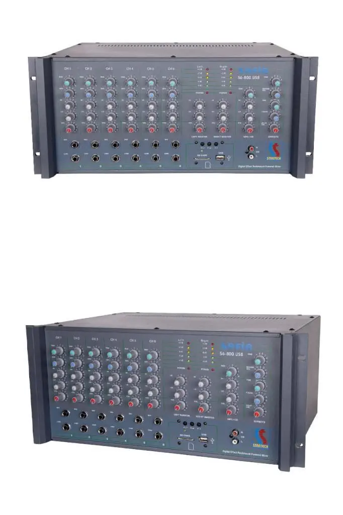 Startech Safir S6-800T USB 2x400W Hat Trafolu Stereo Küp Anfi Power Mixer