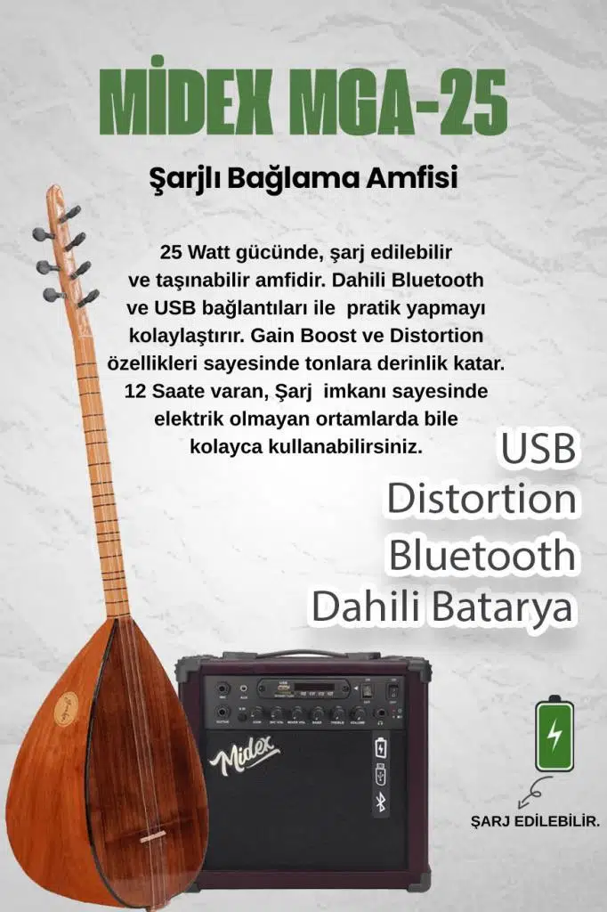 Yonka B-141K-AMP Amfili Kısa Sap Karaağaç Kaliteli Saz Bağlama Seti