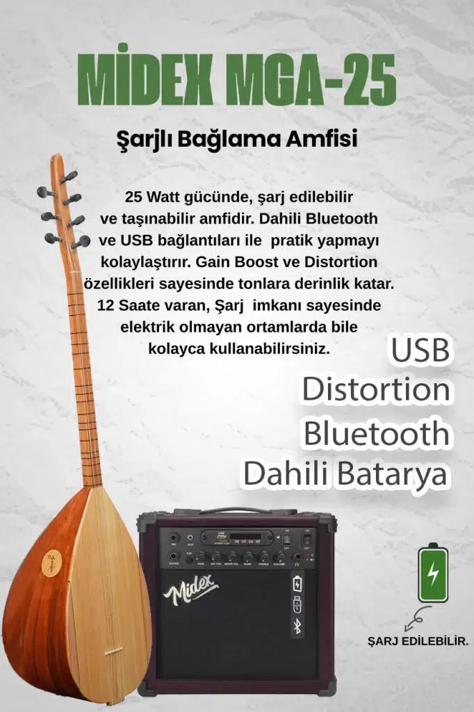 Yonka B-142K-AMP Amfili Kısa Sap Çınar Ağacı Kaliteli Saz Bağlama Seti