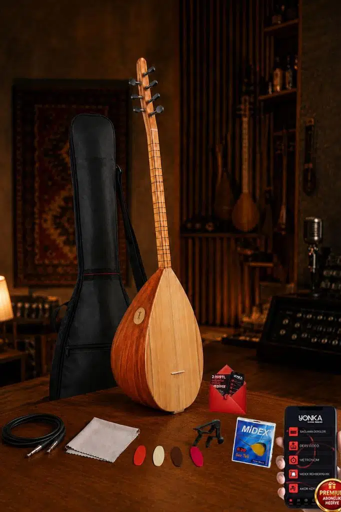 Yonka B-142K Kısa Sap Çınar Ağacı Gövde Kaliteli Gürgen Sap Saz Bağlama Seti