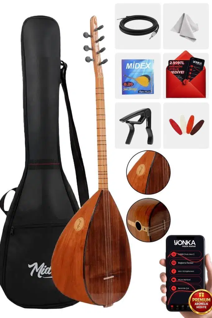 Yonka B-143K Kısa Sap Dut Ağacı Gövde Kaliteli Gürgen Sap Saz Bağlama Seti