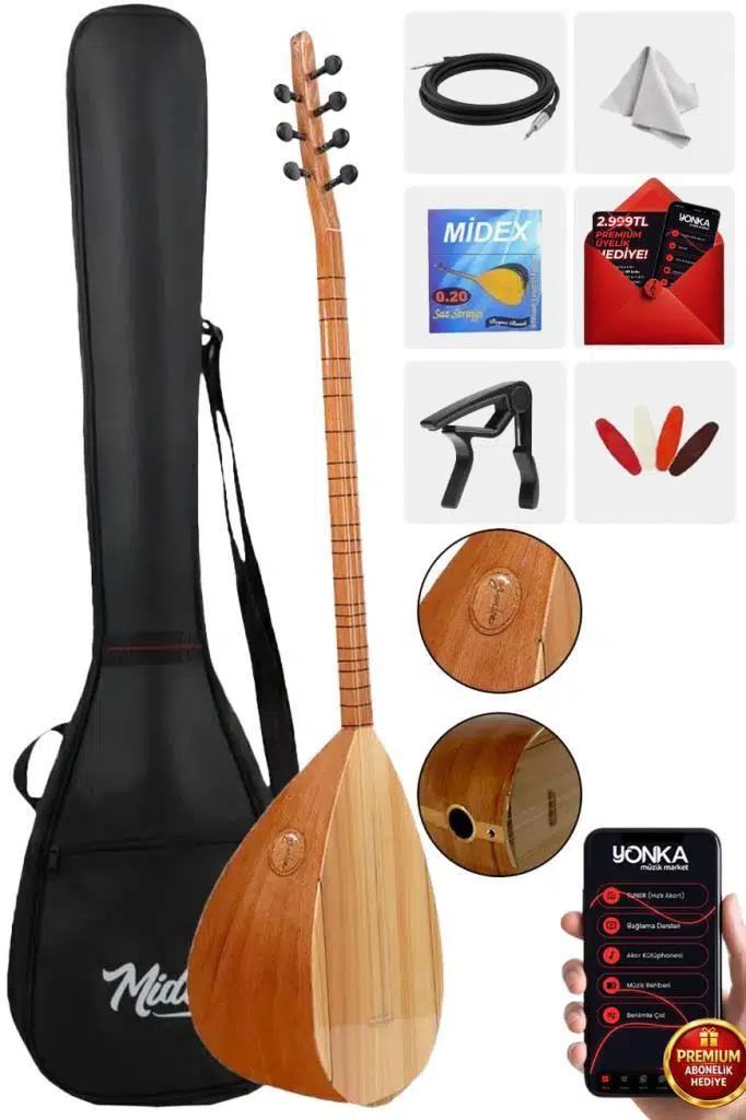 Yonka B-143U Uzun Sap Dut Ağacı Gövde Kaliteli Gürgen Sap Saz Bağlama Seti