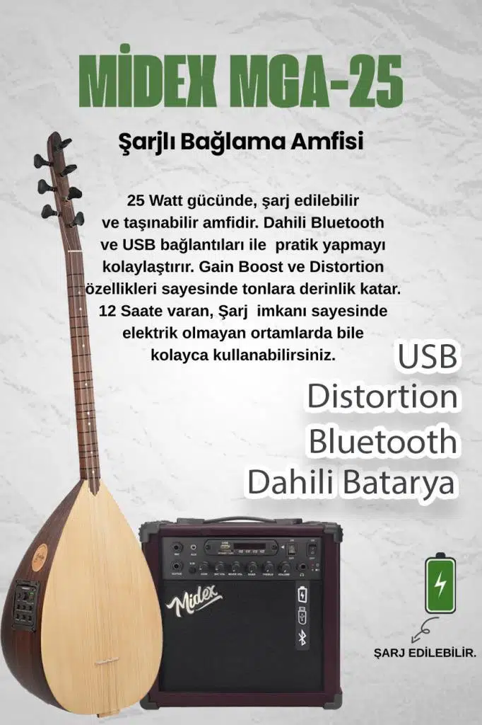 Yonka B-241K-AMP Amfili Kısa Sap Ceviz Ağacı Yüksek Kaliteli Saz Bağlama Seti